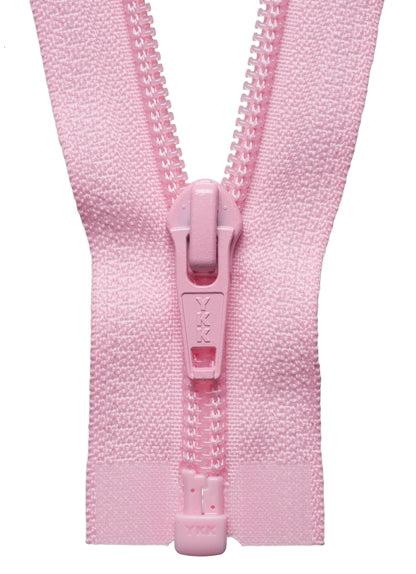 Mid Pink YKK nylon open end zip, 81cm long