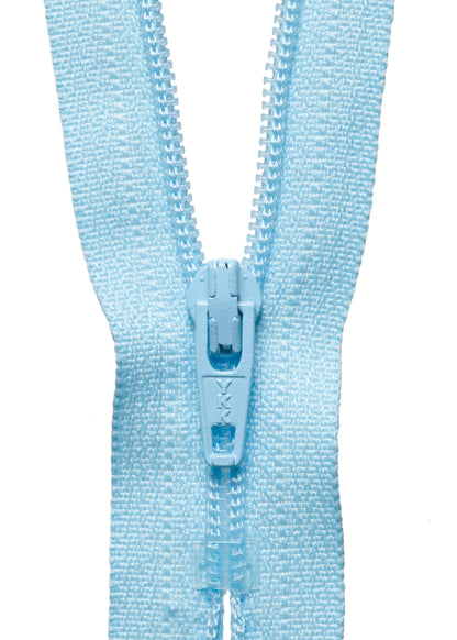 Light Blue YKK nylon coil zip, 10cm