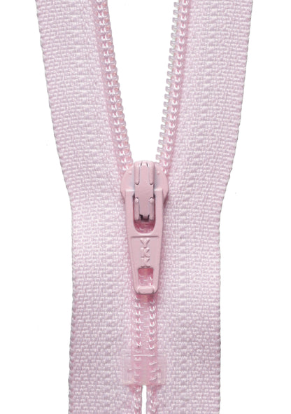 Light Pink YKK nylon coil zip, 15cm long