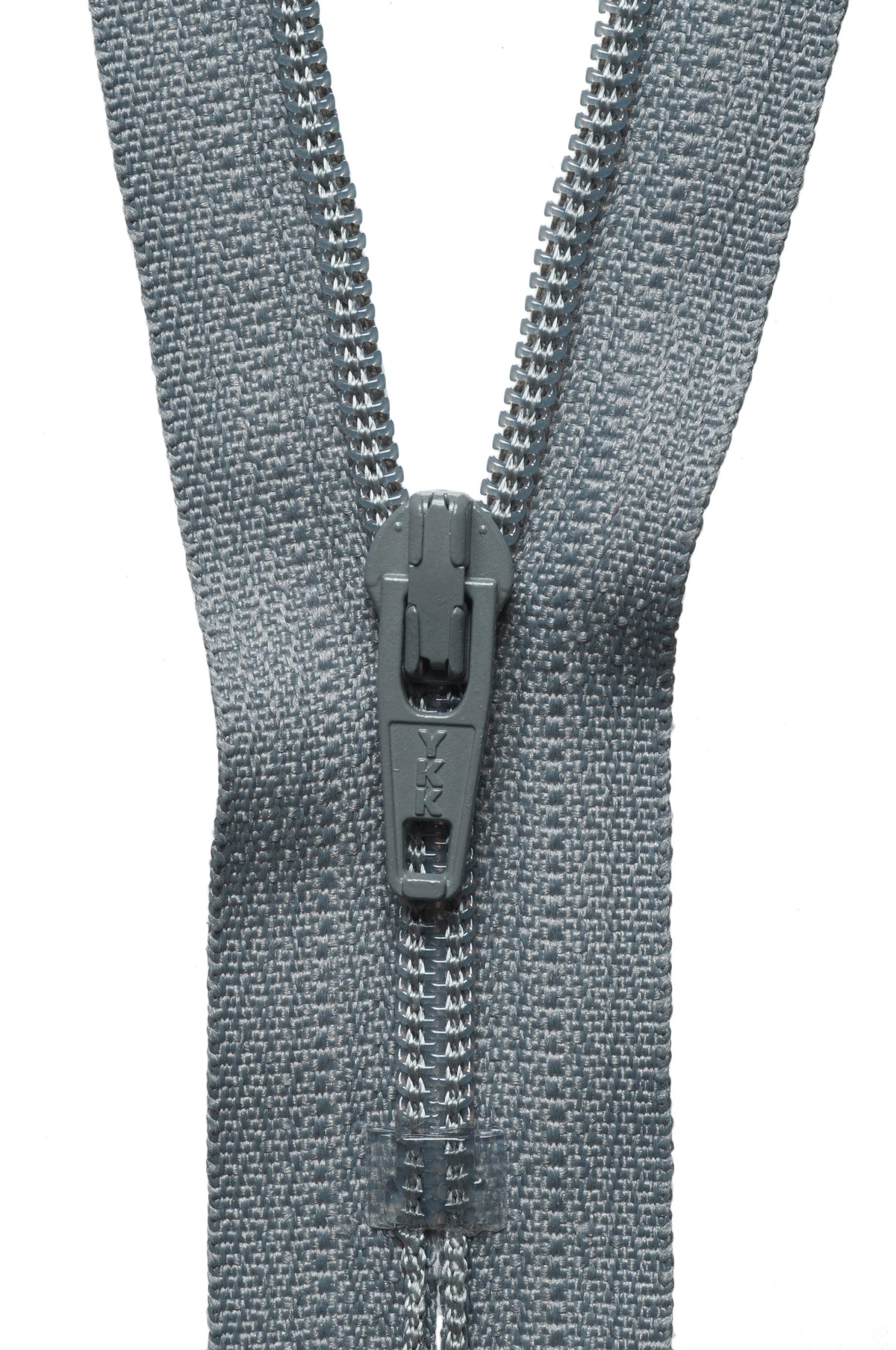 Mid Grey YKK nylon coil zip, 15cm long