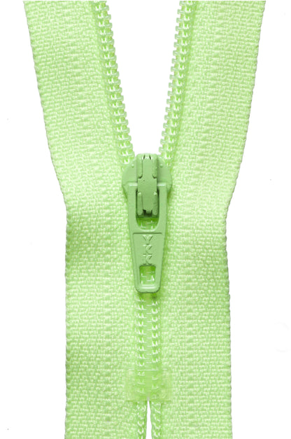 Dayglo Green YKK nylon coil zip, 15cm long