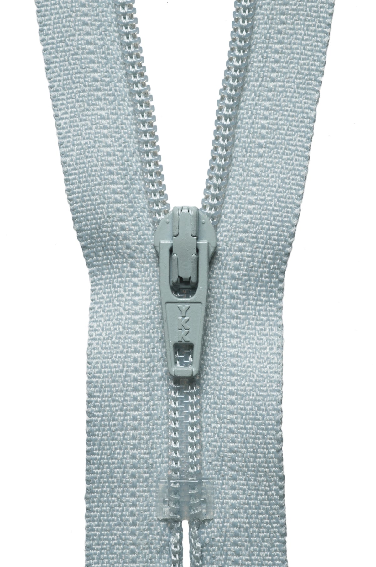 Pale Grey YKK nylon coil zip, 18cm long
