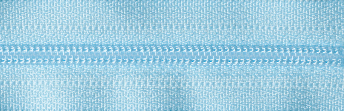 YKK 20cm nylon coil zip in light blue