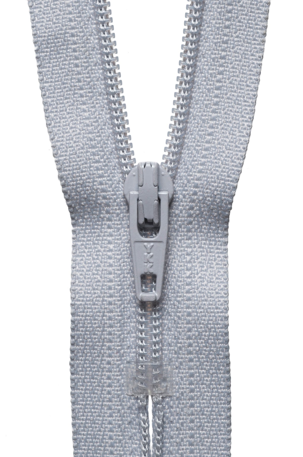 YKK 20cm nylon coil dress zip in silver