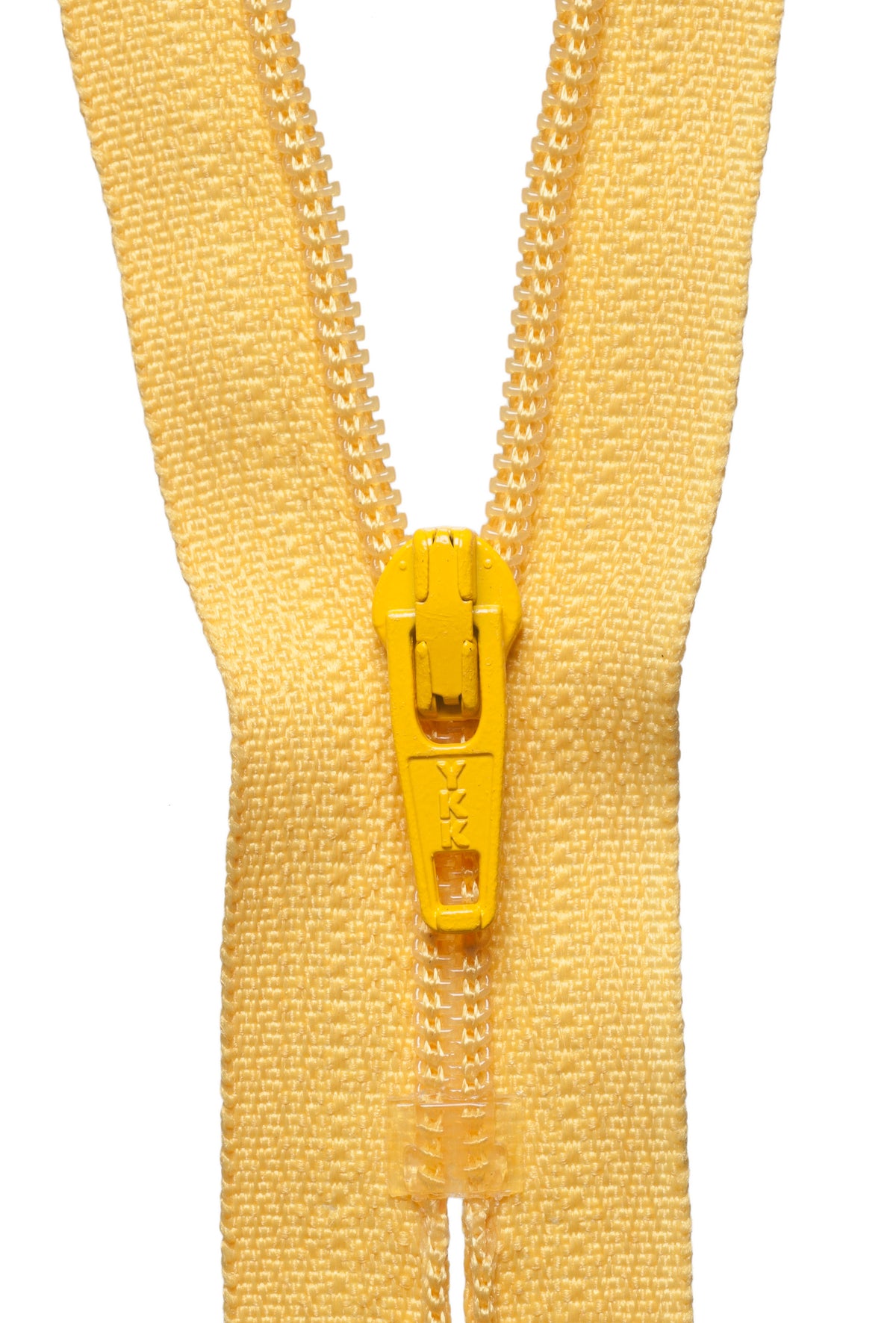 YKK 25cm nylon dress and skirt zip in yellow gold
