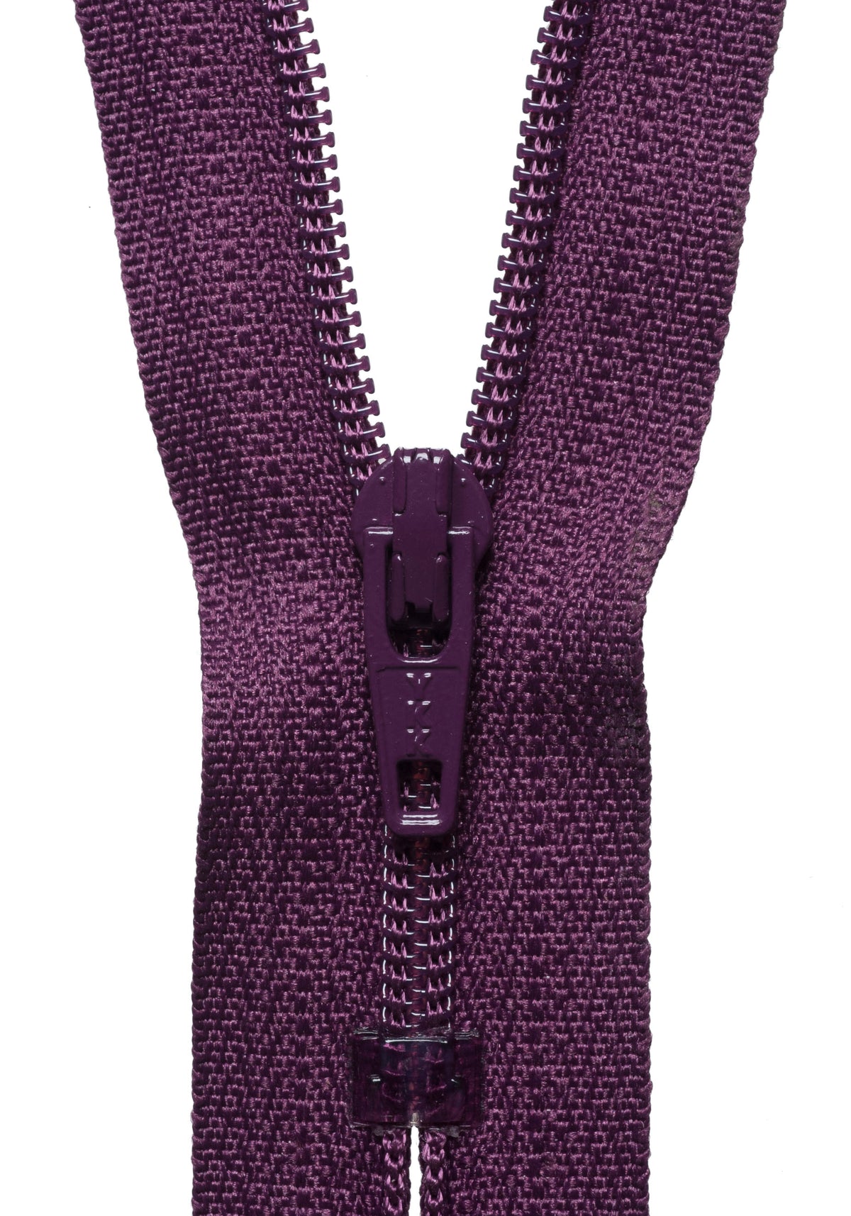 YKK 25cm nylon dress and skirt zip in dark berry