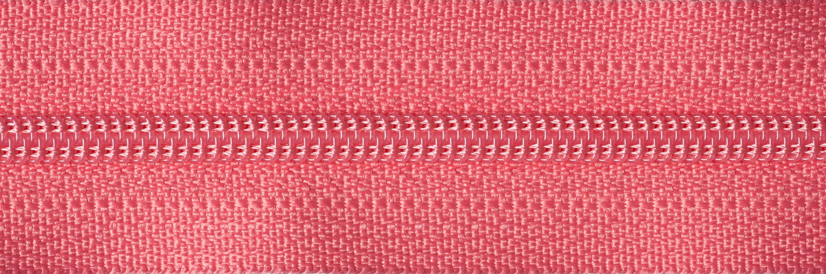 YKK 25cm nylon dress and skirt zip in coral pink
