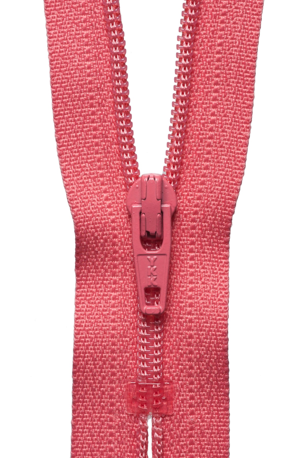 YKK 25cm nylon dress and skirt zip in coral pink