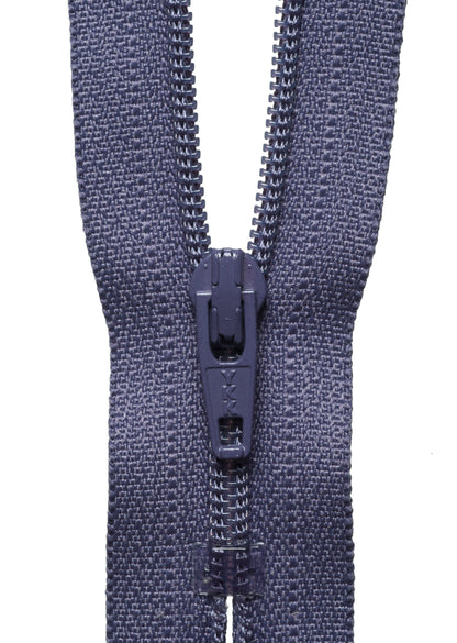 YKK 25cm nylon dress and skirt zip in dark grape