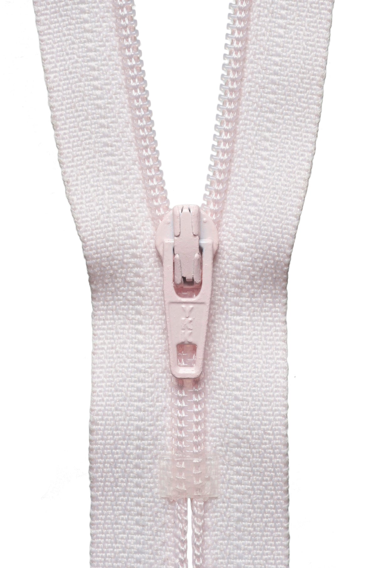 YKK 25cm nylon dress and skirt zip in powder pink