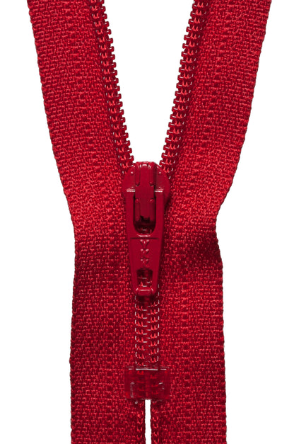 YKK 25cm nylon dress and skirt zip in red
