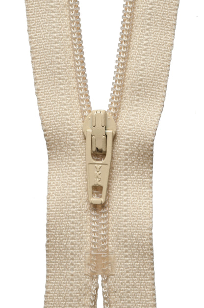 YKK 25cm nylon dress and skirt zip in honey