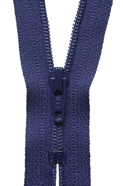 YKK 25cm nylon dress and skirt zip in dark purple