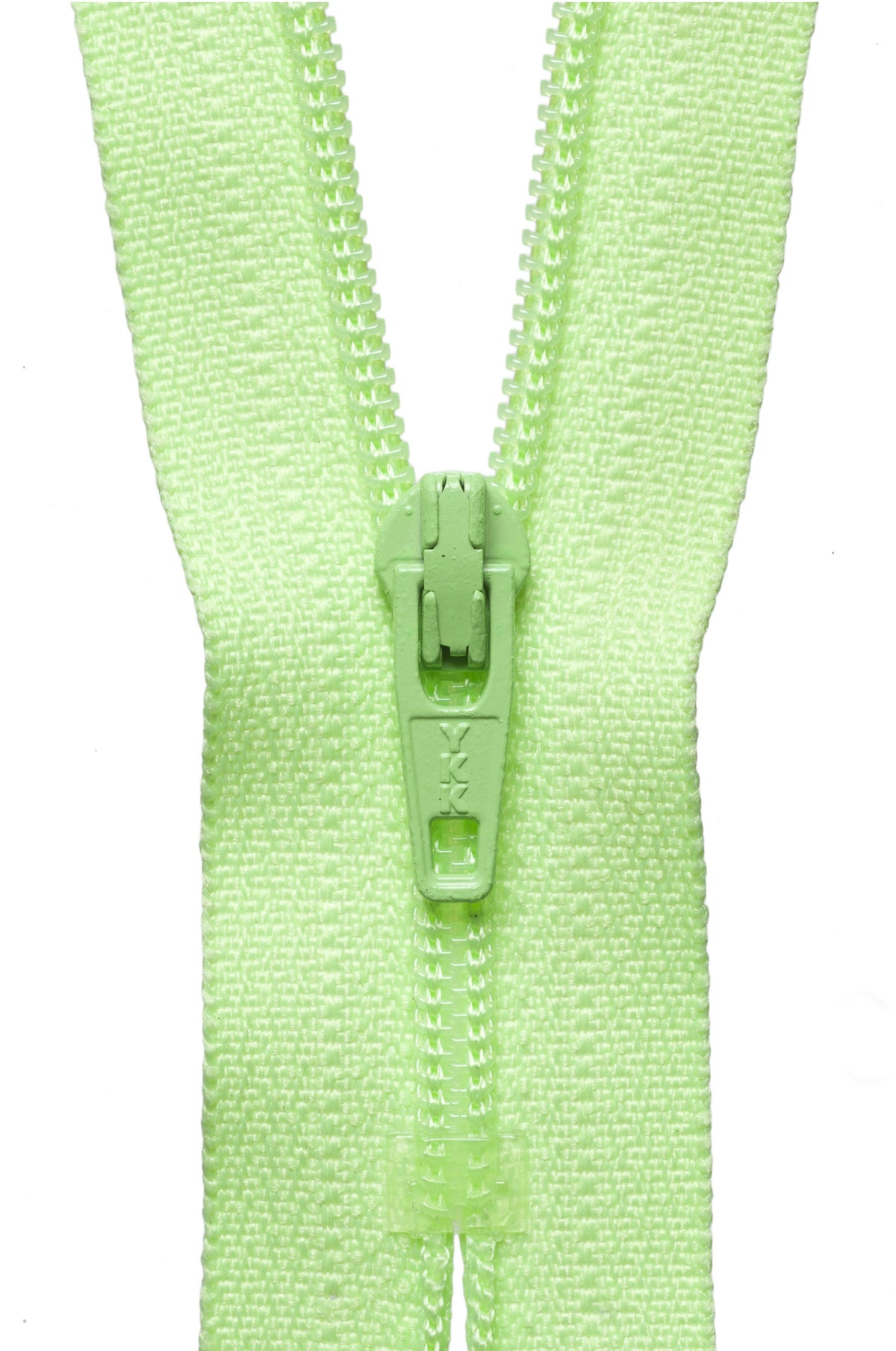 YKK 25cm nylon dress and skirt zip in dayglo green