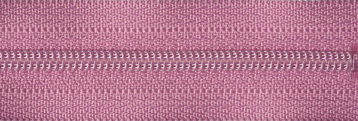 Dark Dusky Pink YKK nylon coil zip, 30cm