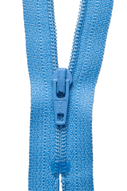 YKK capri blue nylon coil dress and skirt zip, 36cm