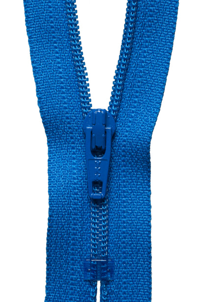 YKK bright blue nylon coil dress and skirt zip, 36cm