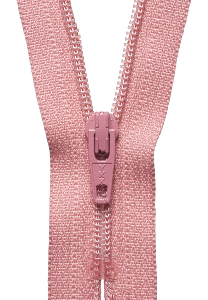 Dusky Pink YKK nylon dress and skirt zip, 41cm
