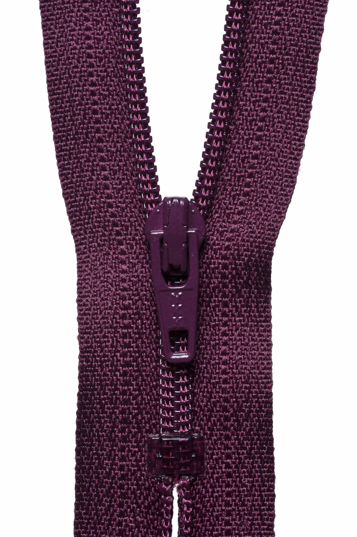 Dark Plum YKK nylon dress and skirt zip, 41cm