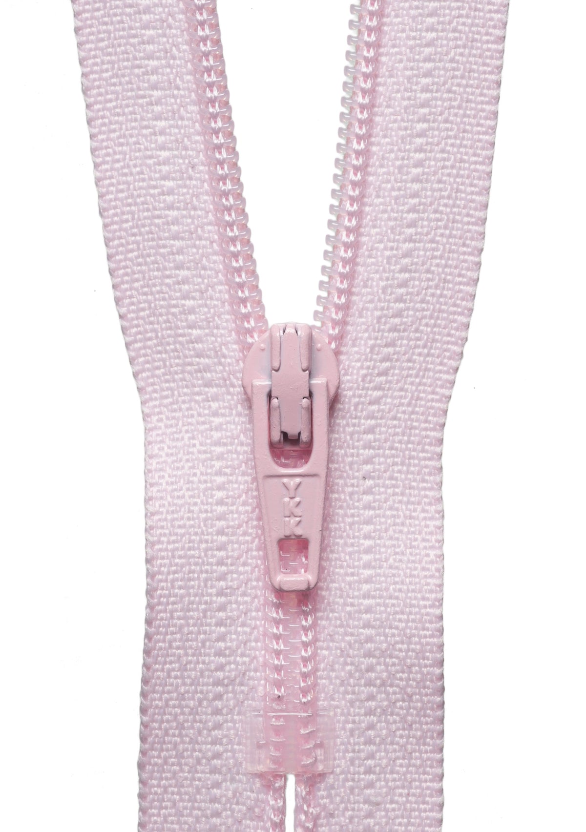Light Pink YKK nylon coil dress zip, 41cm