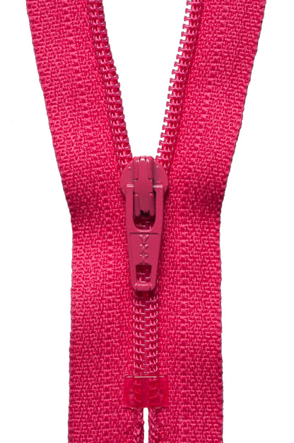 Shocking Pink YKK nylon coil dress zip, 41cm