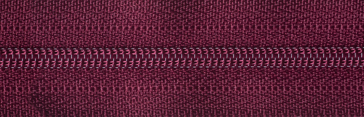 Wine YKK nylon coil dress zip, 41cm