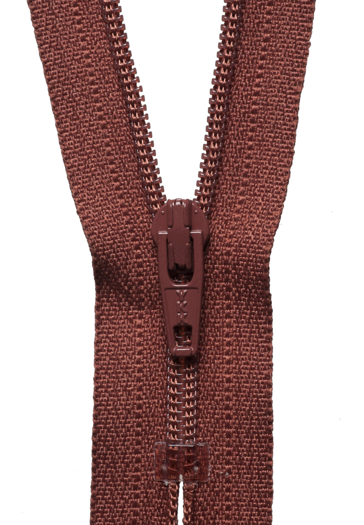 Russet YKK nylon coil dress zip, 41cm