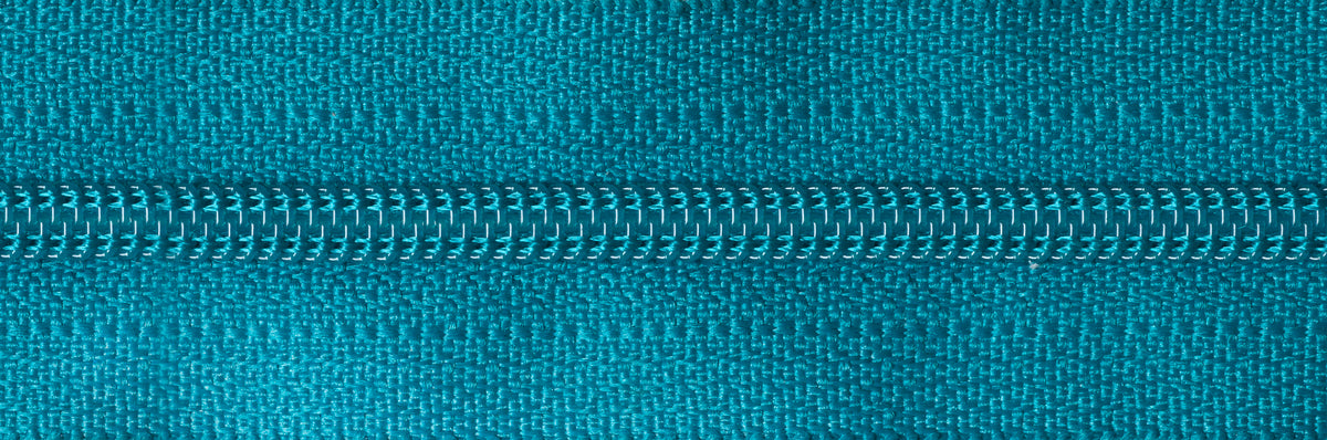 Teal YKK nylon coil dress zip, 41cm