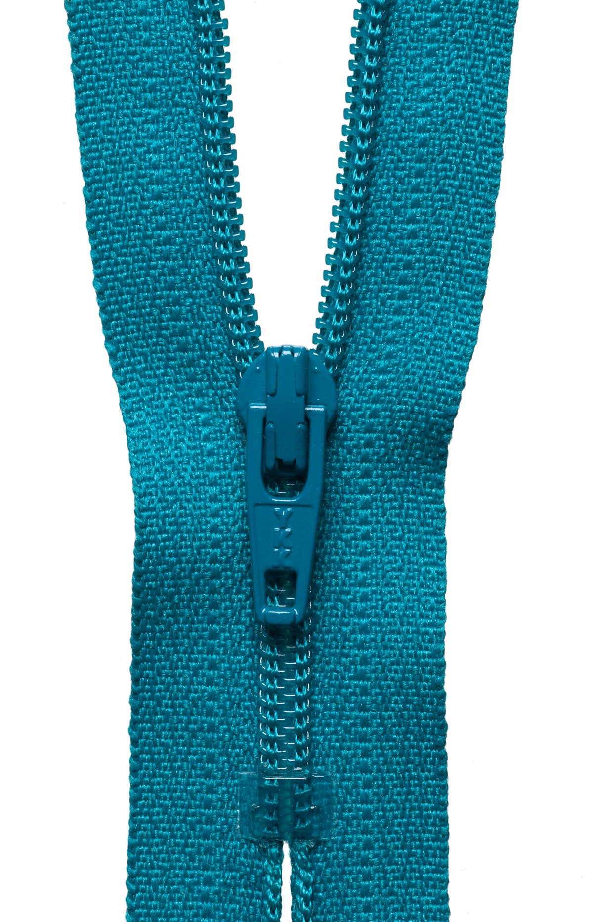 Teal YKK nylon coil dress zip, 41cm