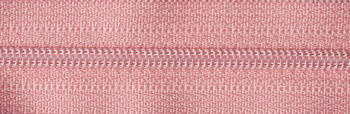 YKK dusky pink nylon coil dress zip, 51cm