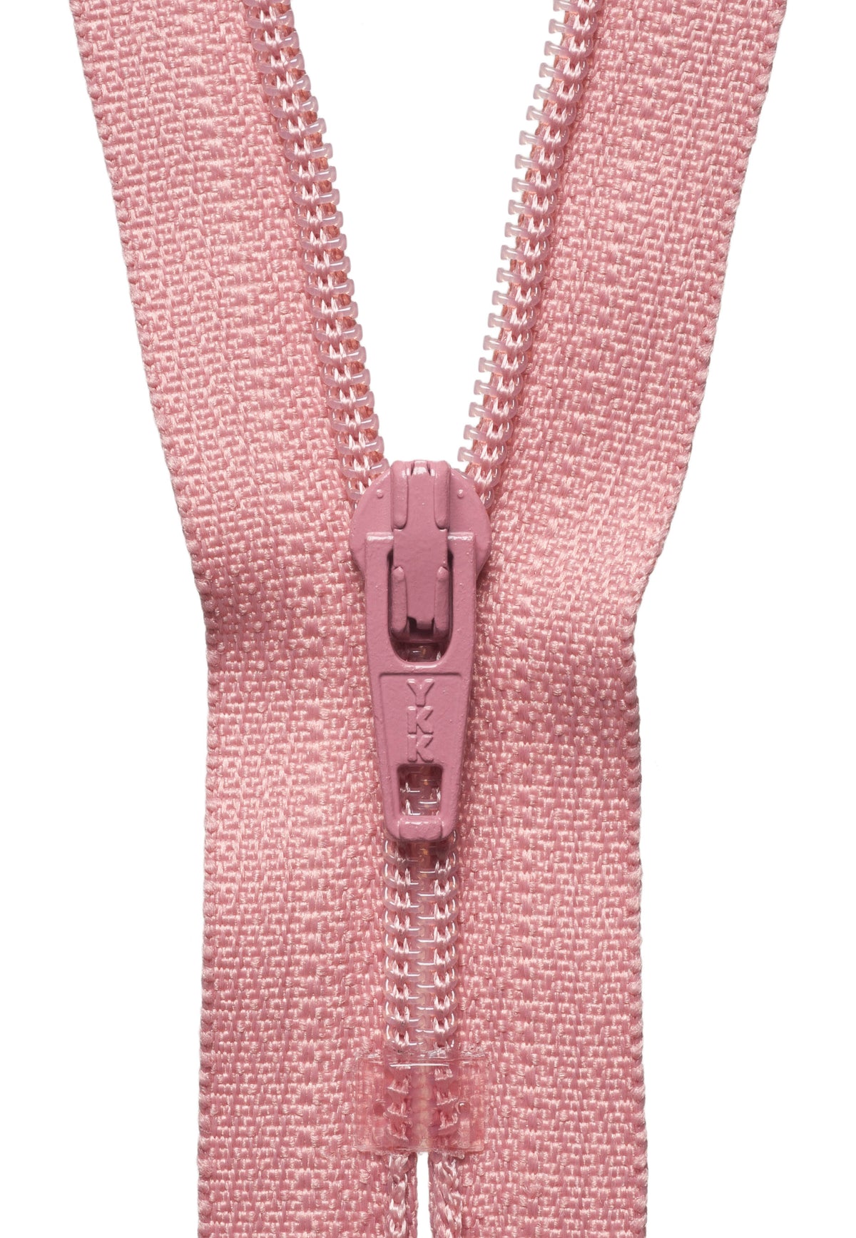 YKK dusky pink nylon coil dress zip, 51cm