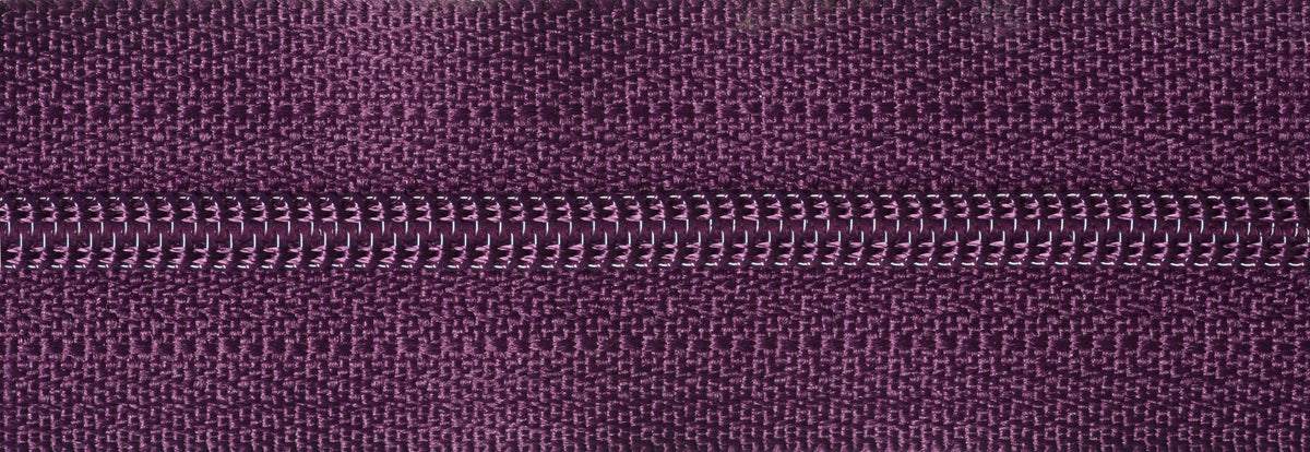 YKK dark berry nylon coil dress zip, 51cm