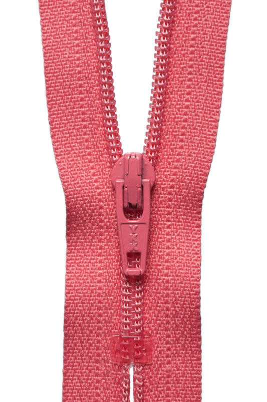 YKK coral pink nylon coil dress zip, 51cm