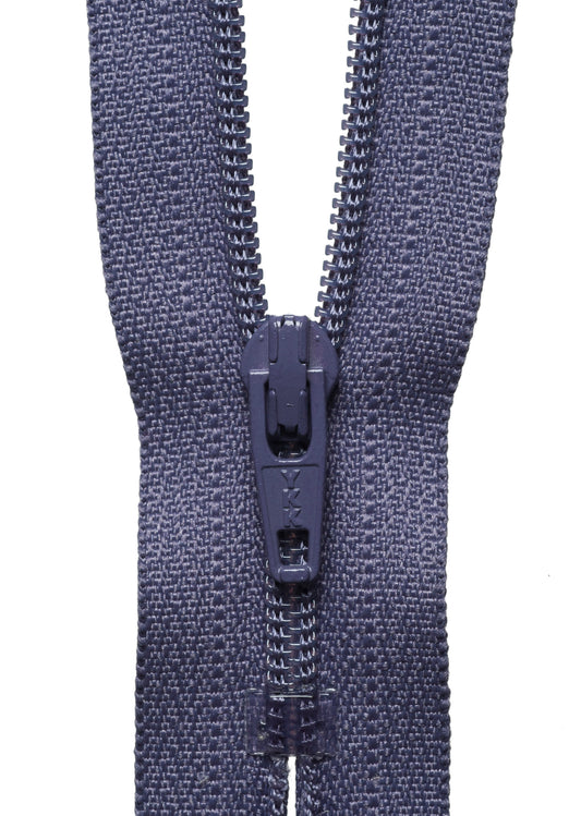 YKK dark grape nylon coil dress zip, 51cm