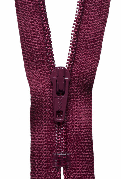 Wine YKK nylon coil zip, 51cm