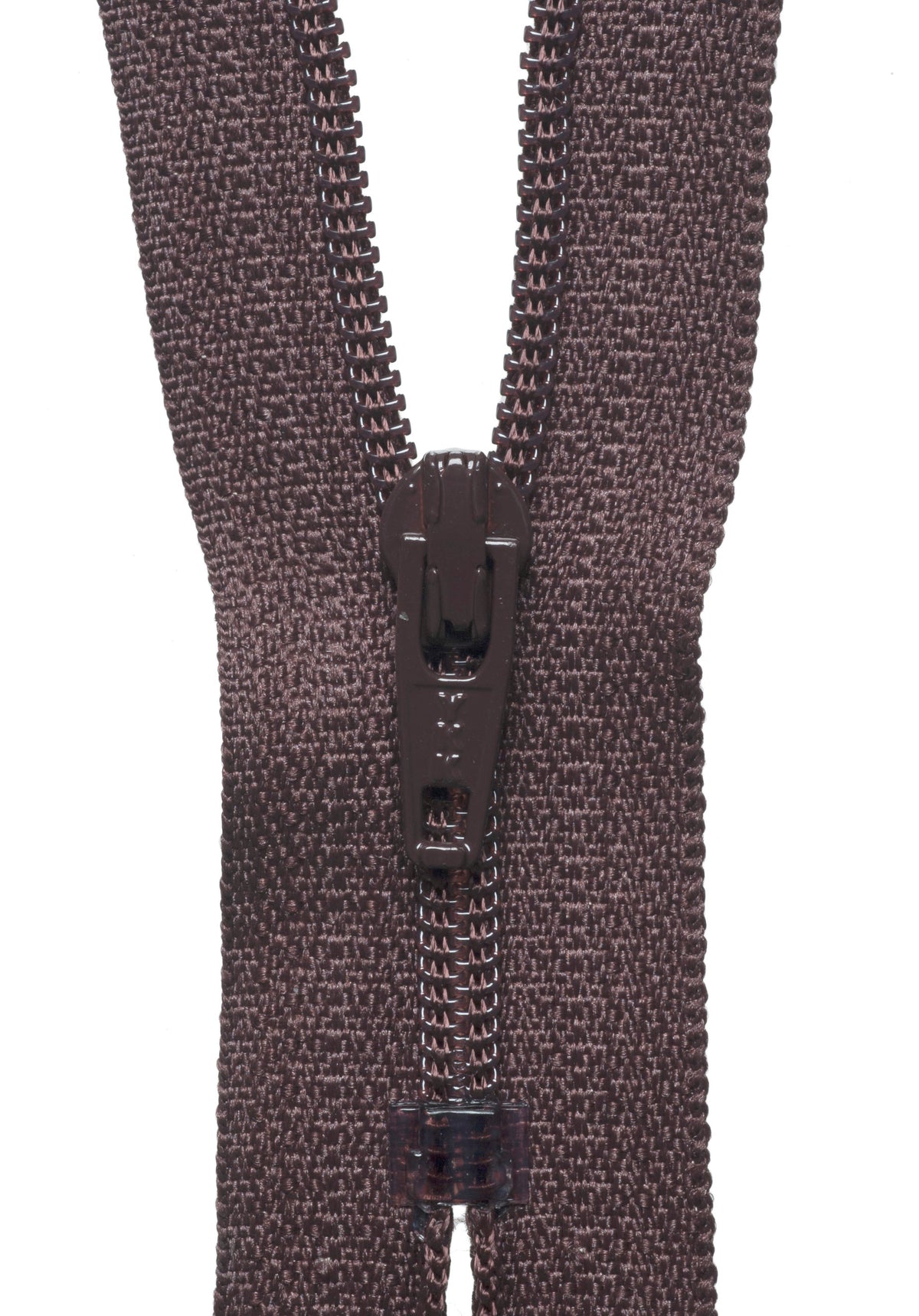 YKK brown nylon coil dress zip, 51cm