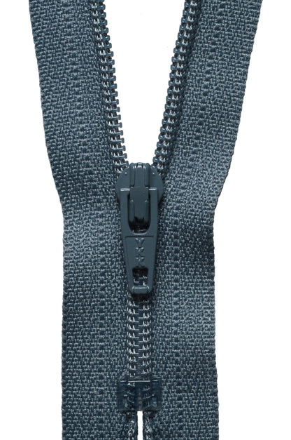 YKK dark grey nylon coil dress zip, 51cm