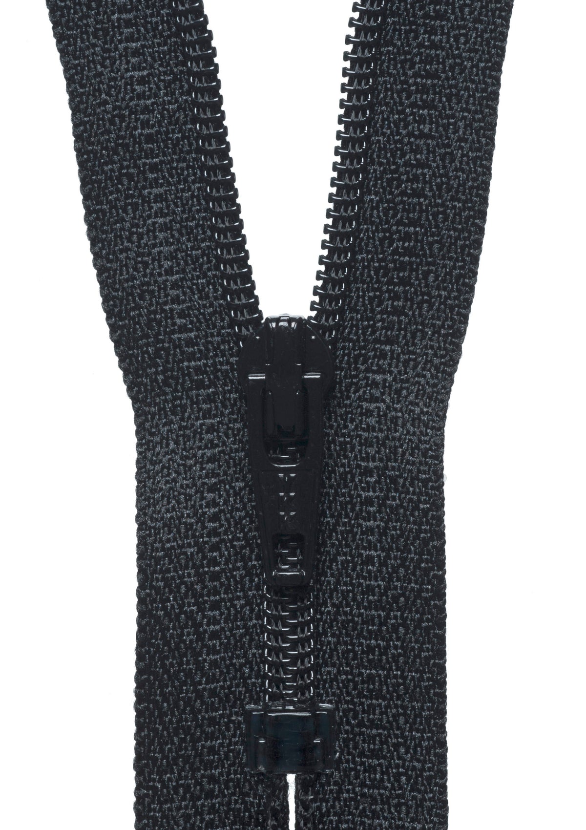 YKK black nylon coil dress zip, 51cm