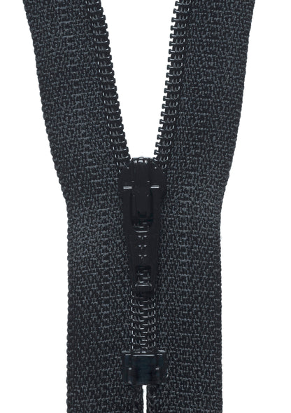 YKK black nylon coil dress zip, 51cm