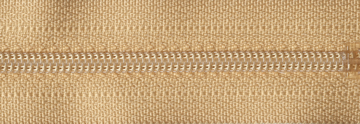 YKK light old gold nylon dress zip, 51cm
