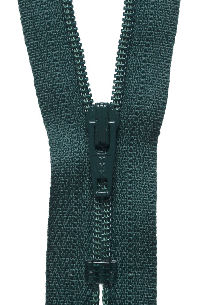 YKK forest green nylon dress zip, 51cm