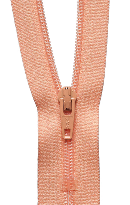 Bright Peach YKK nylon dress and skirt zip, 56cm