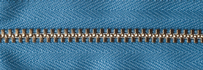 YKK brass jeans zip with airforce blue tape, 20cm