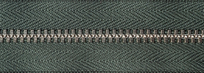 YKK metal trouser zip with spruce green tape, 15cm