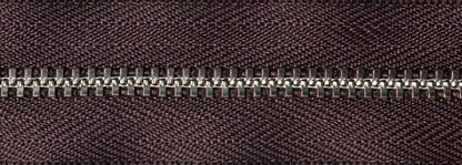 YKK metal trouser zip with brown tape, 15cm