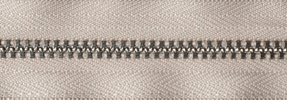YKK metal trouser zip with beige tape, 15cm