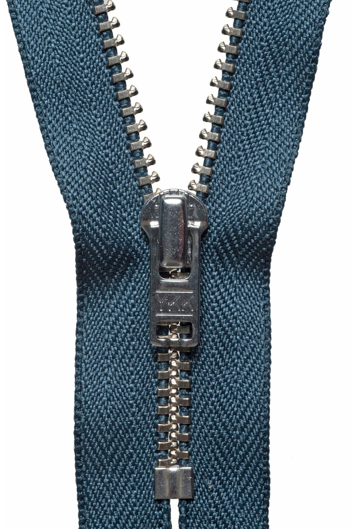 YKK metal trouser zip with charcoal tape, 15cm
