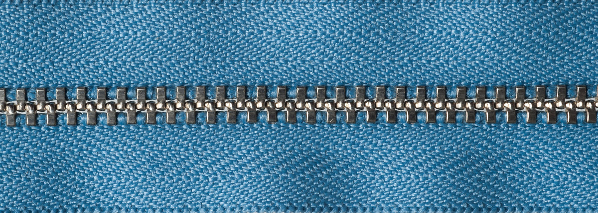 YKK 20cm metal trouser zip in airforce blue