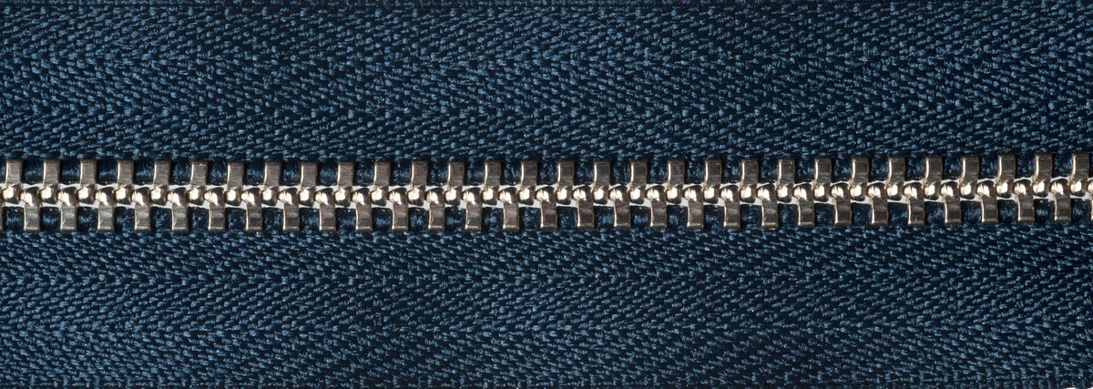YKK 20cm metal trouser zip in dark navy