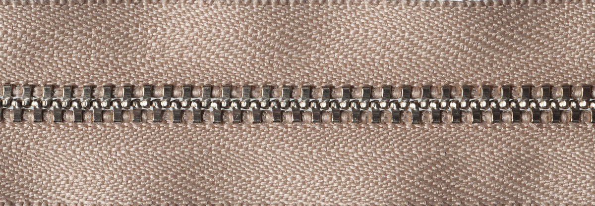 Fawn YKK metal trouser zip, 23cm